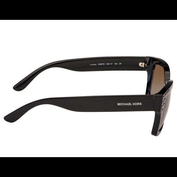 Michael Kors Banff Sunglasses in Black with Brown Gradient Polarized Lens - Picture 13 of 15